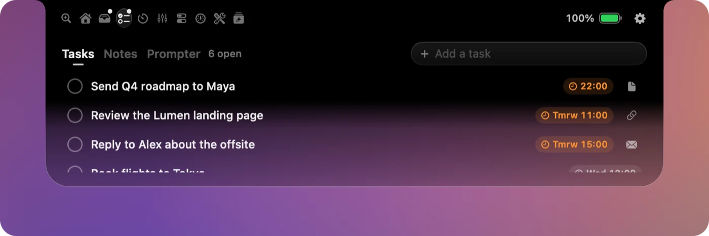 Tasks with due times and links
