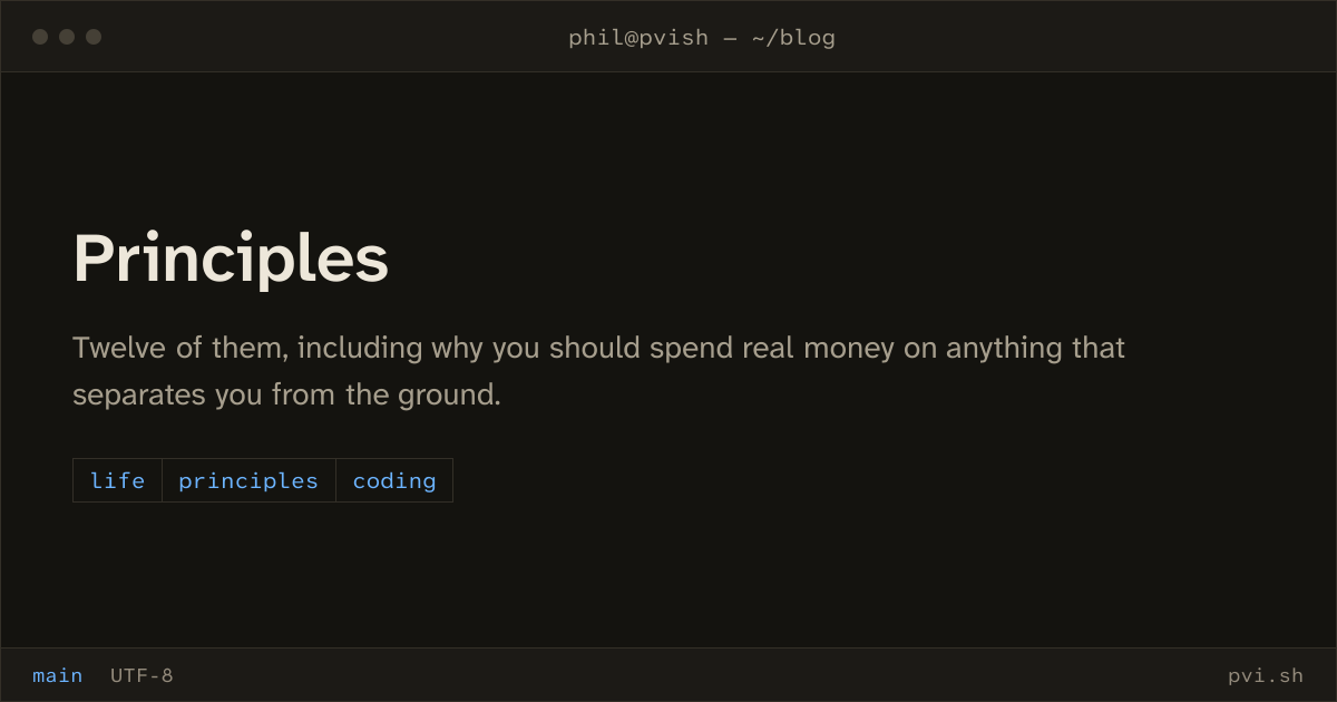 Principles | Phil Vishnevsky